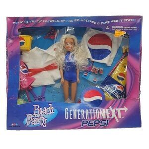Generationext Pepsi Beach Party Doll with Pepsi Beach Accessories Box Damaged